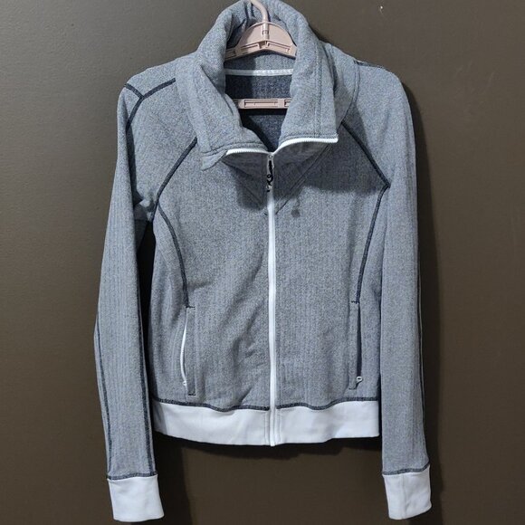 Lululemon Be Present Jacket White/Black Heathered Herringbone Women SIZE… - Picture 2 of 5